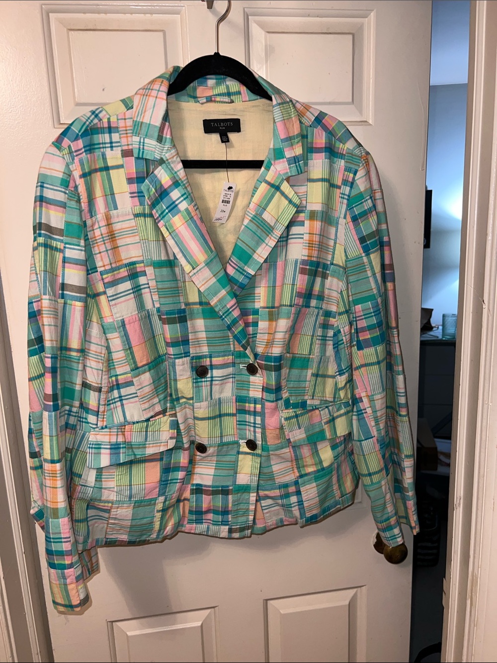 Talbots Madras Jacket Plus Size